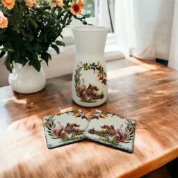 Squirrel Themed Flower Vase, Coasters, Gifts, Autumn Home Decor, Decor - thumbnail 2