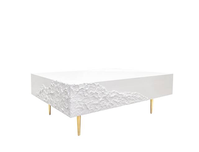 Art Deco Large Coffee Table White - image 1