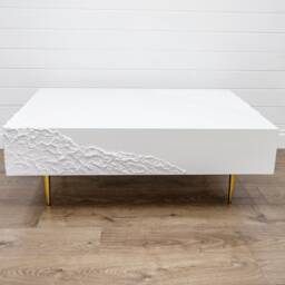 Art Deco Large Coffee Table White - thumbnail 3