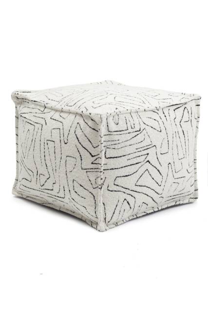 Abstract Patterned Ottoman Pouf Cover Woven Jacquard Fabric - image 1