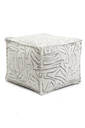 Abstract Patterned Ottoman Pouf Cover Woven Jacquard Fabric - thumbnail 1