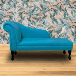 Handmade Light Blue Plush Chaise Longue - thumbnail 3