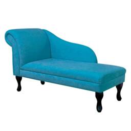 Handmade Light Blue Plush Chaise Longue - thumbnail 1