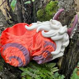 Gilnean Red Vulpin Large Planter 24cm X 19.5cm 12.5cm 3D Printed Figure Seconds Grade - thumbnail 4