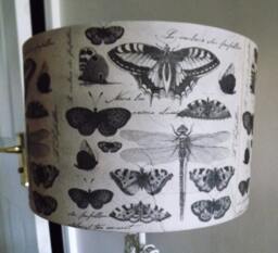 Butterfly Collection Botanical Lampshade French Shabby Chic Postmark Script Fatta Da Mamma - thumbnail 1