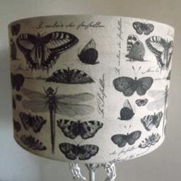 Butterfly Collection Botanical Lampshade French Shabby Chic Postmark Script Fatta Da Mamma - thumbnail 3