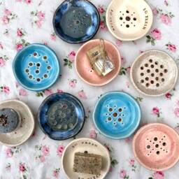 Handmade Ceramic Soap Dish With Drainage Modern Minimalist Bathroom Decor - thumbnail 2