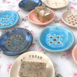 Handmade Ceramic Soap Dish With Drainage Modern Minimalist Bathroom Decor