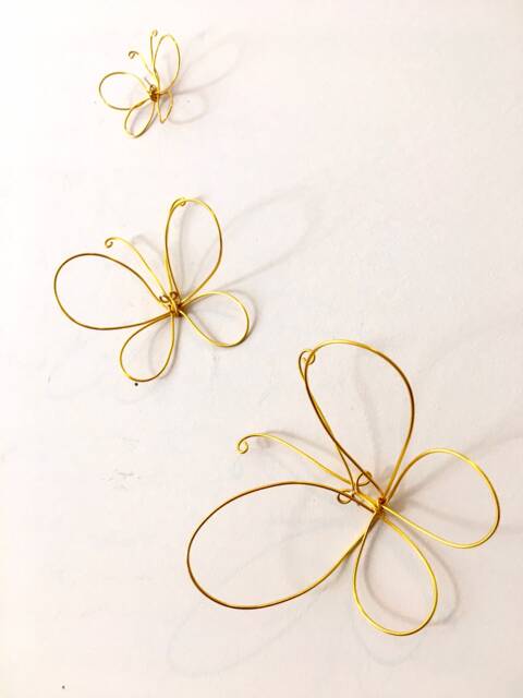 Home Decor, Wall Wire Art. Set Of 3 Butterflies. Gold. Black. Silver. Purple. Blue. Interior Design. 100% Handmade. 3D - image 1
