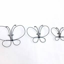 Home Decor, Wall Wire Art. Set Of 3 Butterflies. Gold. Black. Silver. Purple. Blue. Interior Design. 100% Handmade. 3D - thumbnail 2