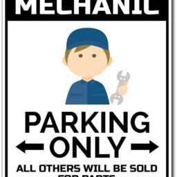 Mechanic Parking Sign, Car Gift For Handyman Garage Wall Decor - Quality Aluminum Signs - thumbnail 2