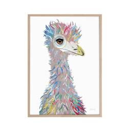 Emu Print, Animal Art, Colourful Artwork, Australian Native Animal, Collage, Fauna, Art Wall Decor - thumbnail 2