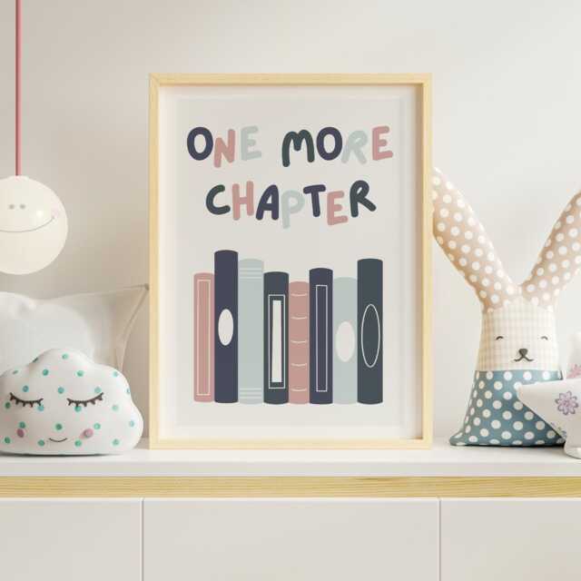 One More Chapter - 05 Poster Book Quote Print, Pastel Kids Room Wall Art, Nursery Decor, Lover Motivational Poster - image 1