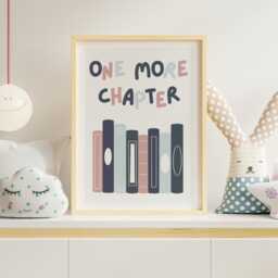 One More Chapter - 05 Poster Book Quote Print, Pastel Kids Room Wall Art, Nursery Decor, Lover Motivational Poster - thumbnail 1
