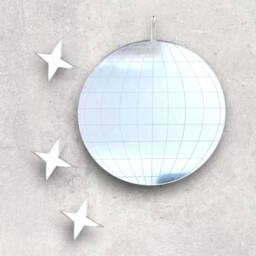 Disco Ball Acrylic Mirror Wall Art With Stars - Personalized Engraving - thumbnail 3