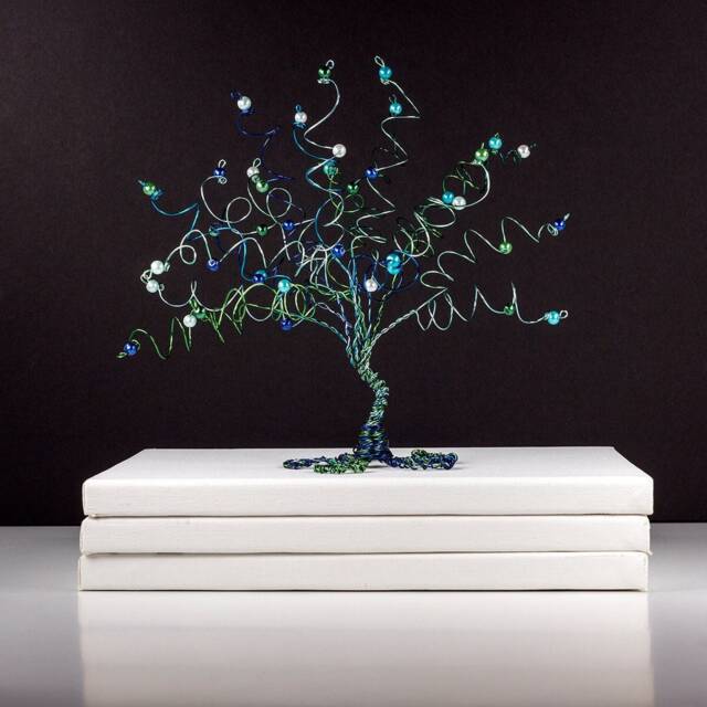 Water Lilies Wire Tree Sculpture Monet Painting Inspired Art - image 1