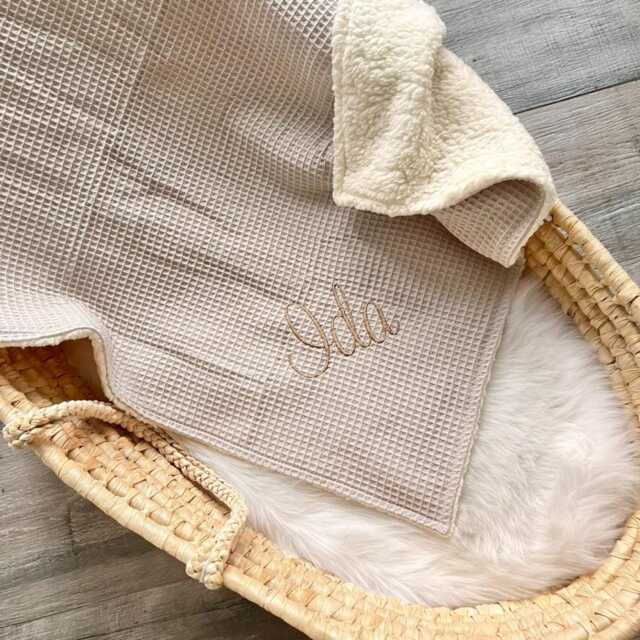 Personalized Baby Blanket With Name - Teddy Bear Birth Winter Baby Shower Gift Cotton Sofa - image 1