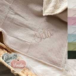 Personalized Baby Blanket With Name - Teddy Bear Birth Winter Baby Shower Gift Cotton Sofa - thumbnail 2