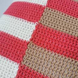 "Handmade Crochet Pillow ""stripes" - thumbnail 3