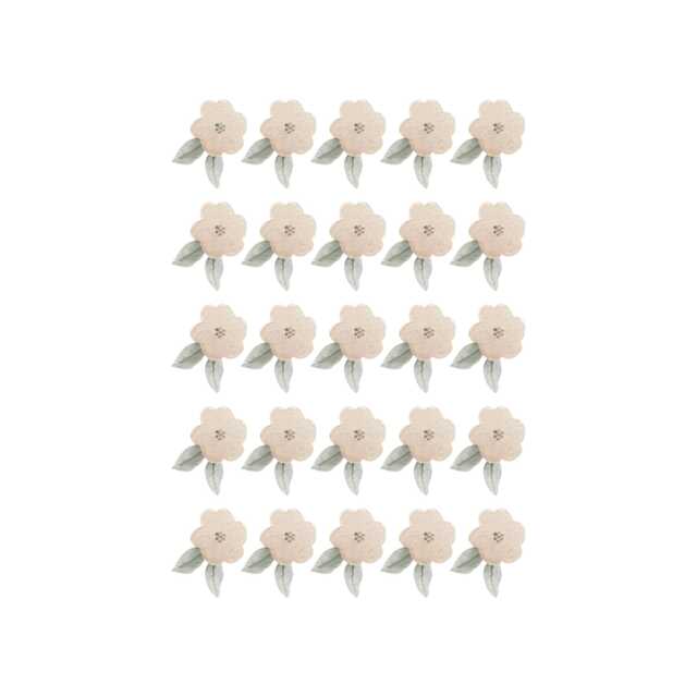 Elsa Neutral Flowers Fabric Wall Stickers - Removable & Reusable - image 1