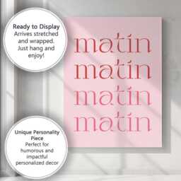 Minimalist Pink Typography Repeating Matin Quote Canvas Wall Art Print Decor Picture Ready To Hang - thumbnail 3