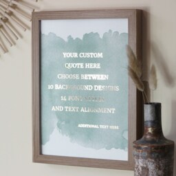 Custom Foil Print, Quote Wall Art, Prints Sign, - Poem -Song Lyrics Watercolour Print - thumbnail 2