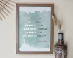 Custom Foil Print, Quote Wall Art, Prints Sign, - Poem -Song Lyrics Watercolour Print - thumbnail 1