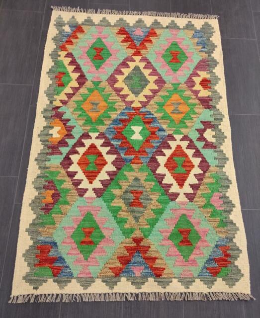 Classic Kilim Rug, Handmade Artisan Afghan Turkish Persian Qashqai Navajo Bohemian Natural Wool Flatweave Multicolour Rug 149x98 cm - image 1