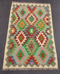 Classic Kilim Rug, Handmade Artisan Afghan Turkish Persian Qashqai Navajo Bohemian Natural Wool Flatweave Multicolour Rug 149x98 cm - thumbnail 1