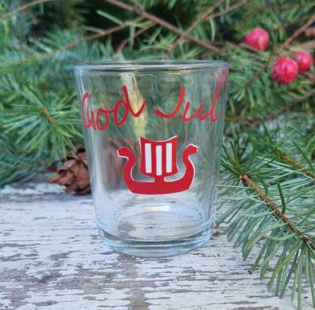 God Jul Danish Nordic Scandinavian Viking Longship Christmas Traditiona Candle Tealight Holder