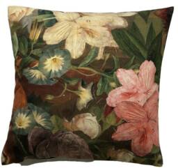 Floral Cotton Cushion Cover Golden Age Botanical Art Throw Pillow - thumbnail 1