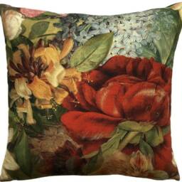 Floral Cotton Cushion Cover Golden Age Botanical Art Throw Pillow - thumbnail 2