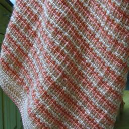 Peachy Baby Tunisian Afghan Blanket - thumbnail 3