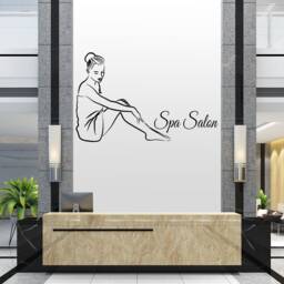 Spa Salon Wall Decal Woman Body Vinyl Sticker, Massage Decor 2082 - thumbnail 2