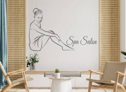 Spa Salon Wall Decal Woman Body Vinyl Sticker, Massage Decor 2082 - thumbnail 1