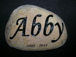 Engraved Stone, Carved Etched Horse Memorial Wedding Namesake Pet Marker, Cat Stone - thumbnail 3