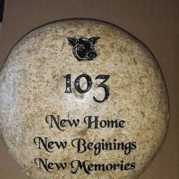 Engraved Stone, Carved Etched Horse Memorial Wedding Namesake Pet Marker, Cat Stone - thumbnail 4