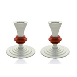 Modern Candlesticks, Anodized Aluminum, Custom Colors, Jewish Holiday Gift, Bar Mitzvah Multi-Colored Judaica, Nadav Art, Avi Nadav - thumbnail 3