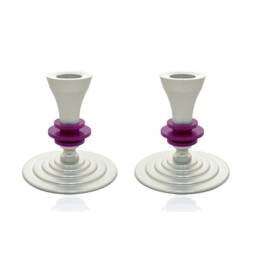 Modern Candlesticks, Anodized Aluminum, Custom Colors, Jewish Holiday Gift, Bar Mitzvah Multi-Colored Judaica, Nadav Art, Avi Nadav - thumbnail 2