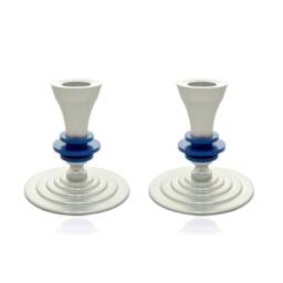 Modern Candlesticks, Anodized Aluminum, Custom Colors, Jewish Holiday Gift, Bar Mitzvah Multi-Colored Judaica, Nadav Art, Avi Nadav - thumbnail 1