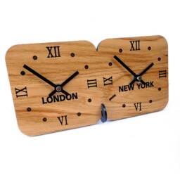 Oak Mantel World Time Zone Clock