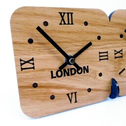 Oak Mantel World Time Zone Clock - thumbnail 2
