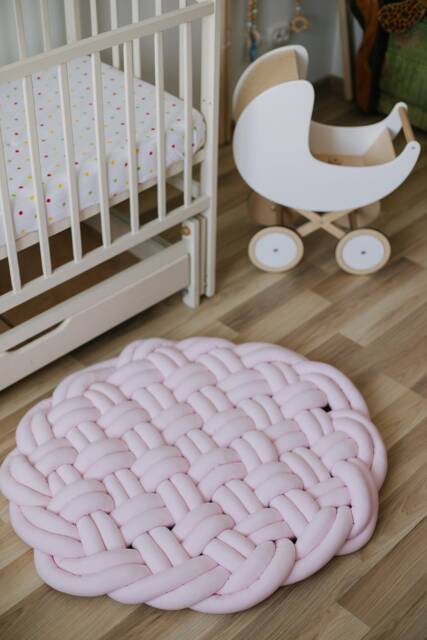 Toddler Play Mat Floor Knot Cushion Nursery Floor Rug Montessori Furniture Round Seating - image 1