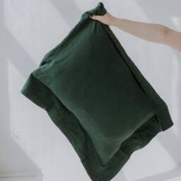 Softened Linen Pillowcase With Ruffled Border, Stone Washed - thumbnail 2