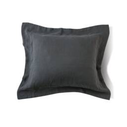 Softened Linen Pillowcase With Ruffled Border, Stone Washed