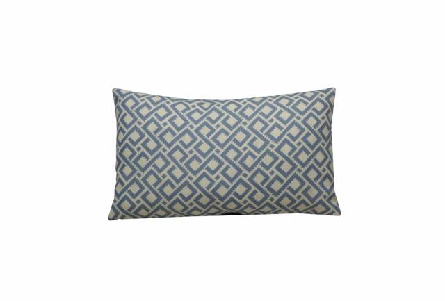 Colefax & Fowler Mazely Cushion Blue & White Geometric Designer Lumbar Pillow Cover 12x20 - image 1