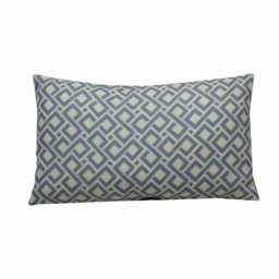 Colefax & Fowler Mazely Cushion Blue & White Geometric Designer Lumbar Pillow Cover 12x20 - thumbnail 1