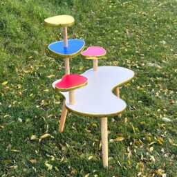 5 Tier Mid Century Modern Minimalist Retro Plant Stand Mcm Colorful End Table Side - thumbnail 2