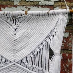 Macrame/Wall Hanging Fiber Art Above Bed Home Decor Office Nursery Bohemian Tapestry Natural Mini Macrame - thumbnail 4