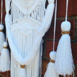 Macrame/Wall Hanging Fiber Art Above Bed Home Decor Office Nursery Bohemian Tapestry Natural Mini Macrame - thumbnail 3